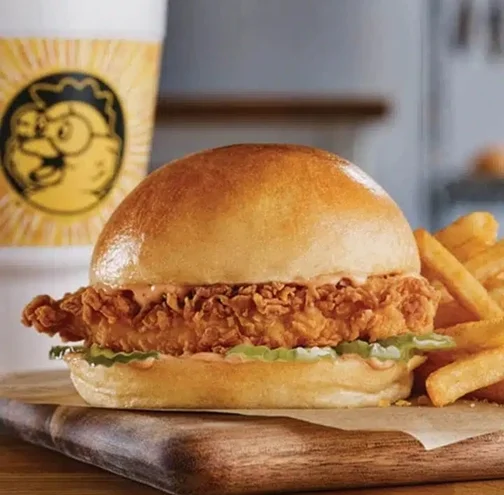 Hand Breaded Big And Golden Sandwich